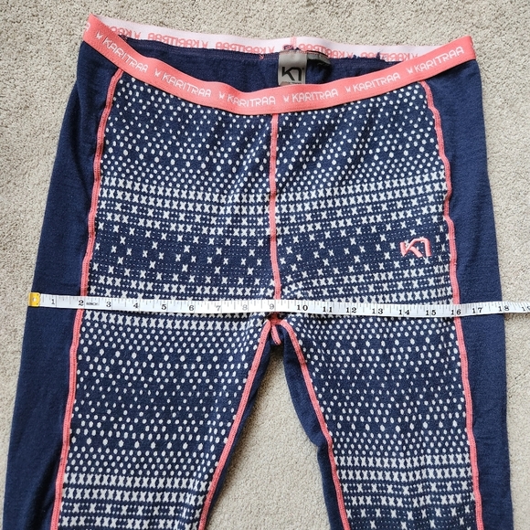 Wool Blend Baselayer Long underwear Kari Traa Navy Pants Leggings Size XL - Picture 8 of 11